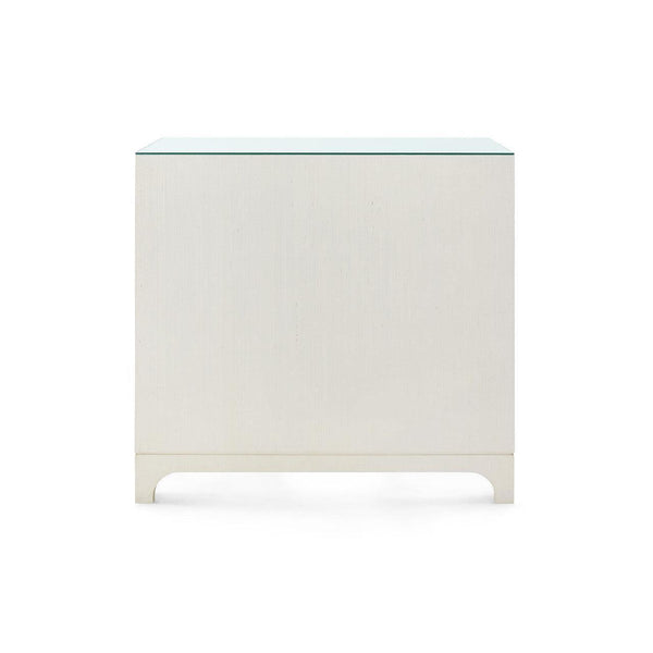 Barrett Large 4-Drawer with Glass Top, Sand White-Blue Hand Home