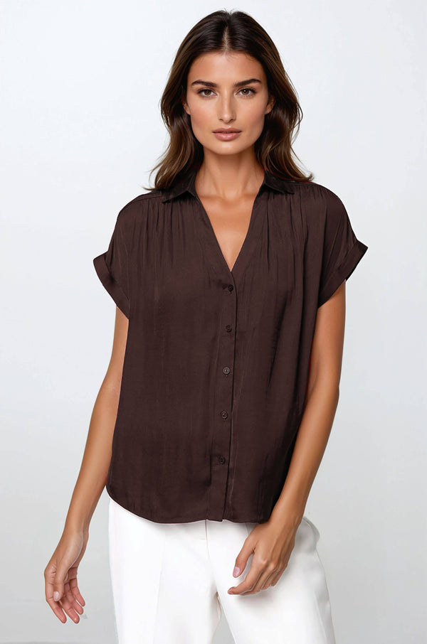 Short Sleeve Blouse - F-Blue Hand Home