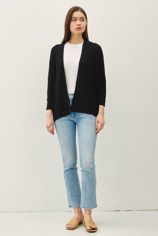 NEW COLOR- DOLMAN SLEEVE OPEN FRONT CARDIGAN-Blue Hand Home