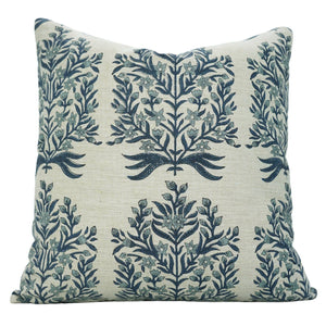 Home Decor Linen Blend Cushion Cover - Vrindavan-Blue Hand Home