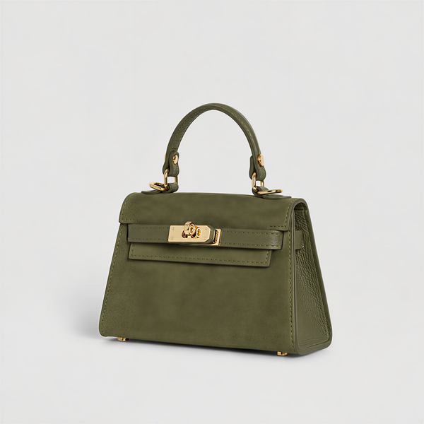 Genuine Suede Handbag With Adjustable Shoulder Strap