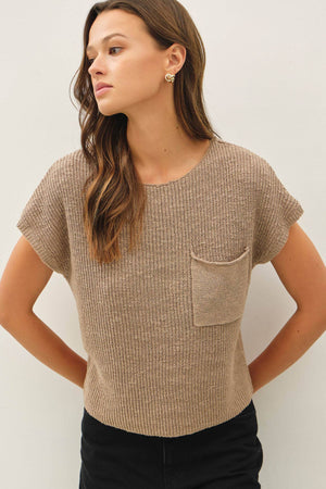 [New Color] Patch Pocket Dolman Cap Sleeve Boxy Knit