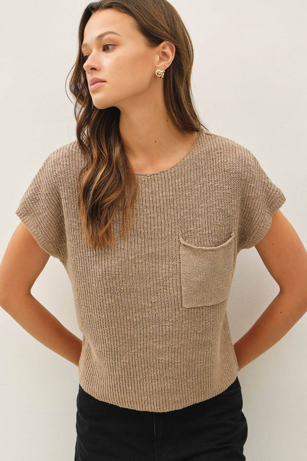 [New Color] Patch Pocket Dolman Cap Sleeve Boxy Knit