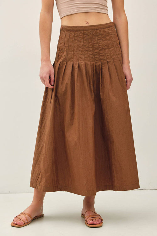 CRISP PLEATED MIDI SKIRT-Blue Hand Home