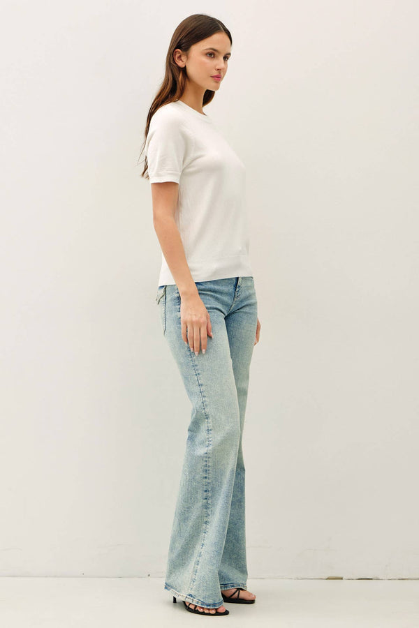 Basic Short Sleeve Sweater Top