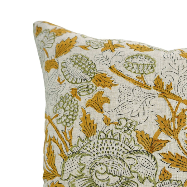 Handmade Block Print Viscose Linen Pillow Cover- Aakash-Blue Hand Home