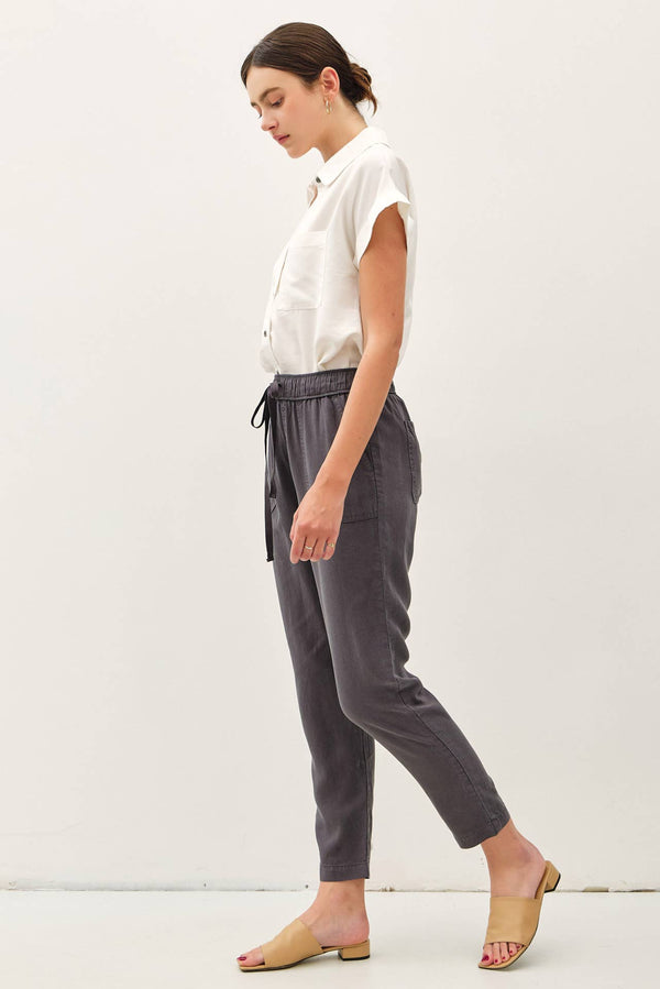 THE LARA TENCEL ANKLE PANTS-Blue Hand Home