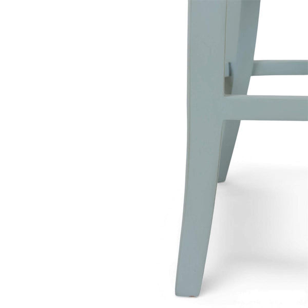 Bramble Beatrice Counter Stool in Vintage Moss Green w/ Arctic White Performance Fabric & Rattan Natural on Back-Bramble-Blue Hand Home