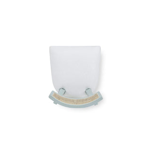 Bramble Beatrice Counter Stool in Vintage Moss Green w/ Arctic White Performance Fabric & Rattan Natural on Back-Bramble-Blue Hand Home