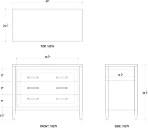 Belgravia 3 Drawer Dresser-Blue Hand Home