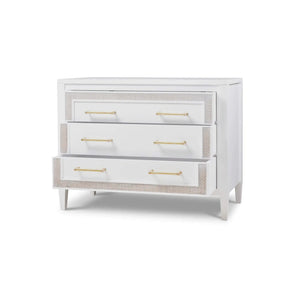 Belgravia 3 Drawer Dresser w/ Rattan-Blue Hand Home