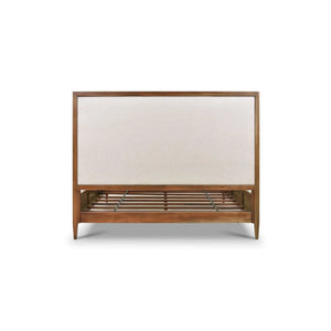 Belgravia Upholstered Bed w/ Rattan Queen-Blue Hand Home