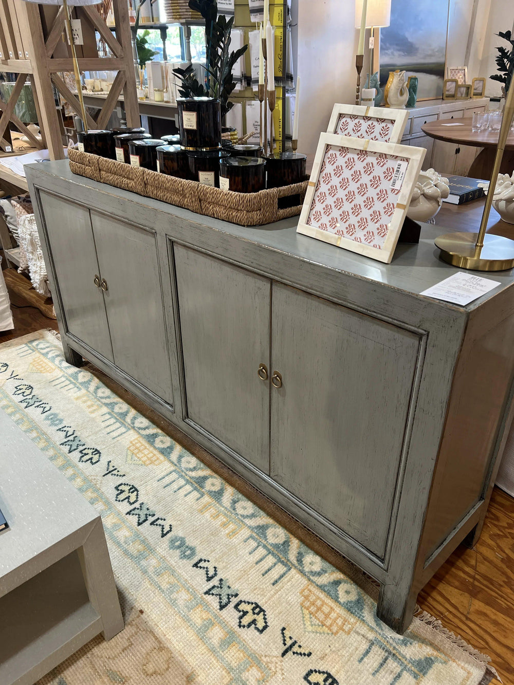 Bently Sideboard - 4 Dr / No Draw- Laquered Blue/Grey