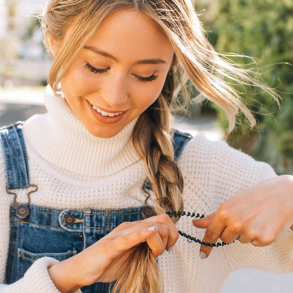 Spiral Hair Coils | Small | Jet Black Hair Ties-Blue Hand Home