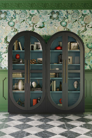 Bilbao Double Arched Display Cabinet-Blue Hand Home