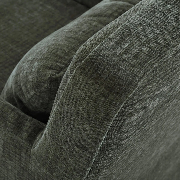 Bramble Bilboa Slipcovered Arm Dining Chair in Walnut w/ Thames Moss Green Performance Fabric-Bramble-Blue Hand Home