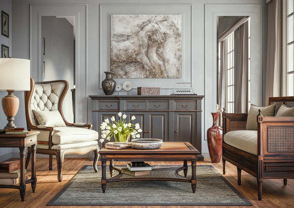Montego Square Coffee Table-Blue Hand Home