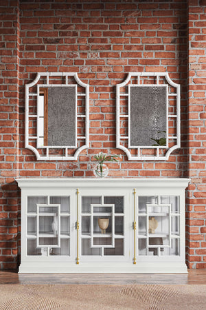 Bamboo Mirror-Blue Hand Home