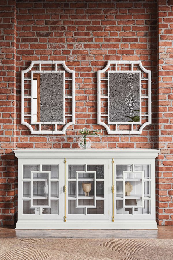 Bamboo Mirror-Blue Hand Home