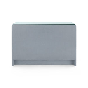 Bryant Linen Extra Large 6-Drawer with Glass Top, Winter Gray