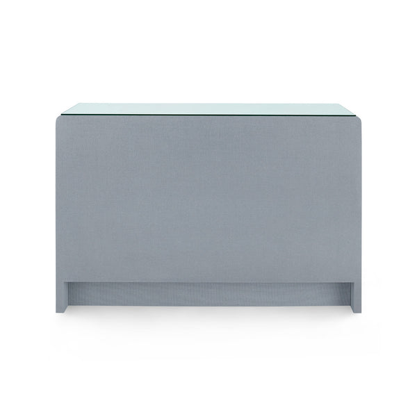 Bryant Linen Extra Large 6-Drawer with Glass Top, Winter Gray