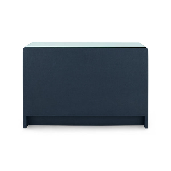 Bryant Linen Extra Large 6-Drawer with Glass Top, Blue Steel