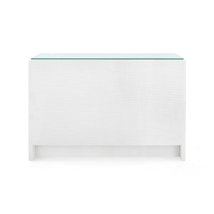 Bryant Linen Extra Large 6-Drawer Dresser with Glass Top