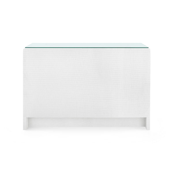 Bryant Linen Extra Large 6-Drawer Dresser with Glass Top