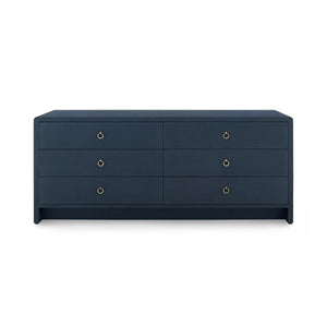 Bryant Linen Extra Wide Large 6-Drawer / Blue Steel-Villa & House-Blue Hand Home
