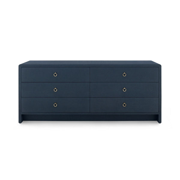 Bryant Linen Extra Wide Large 6-Drawer / Blue Steel-Villa & House-Blue Hand Home