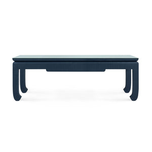 Bethany Coffee Table with Glass Top, Storm Blue