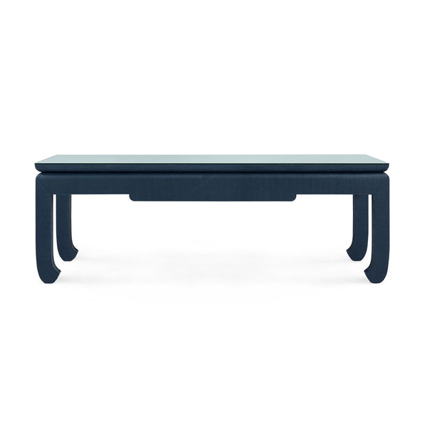Bethany Coffee Table with Glass Top, Storm Blue
