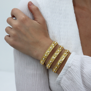 Dots & Pearls Cuff Bracelet-Blue Hand Home