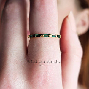 EMERALD BAGUETTE RING - R-F4210-Blue Hand Home