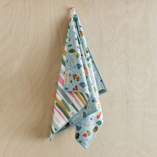Floral Stems | Microfiber Kitchen Dish Towel-Blue Hand Home