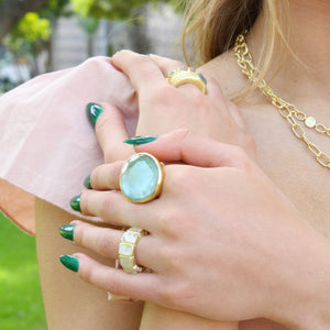 Kiana Stone Ring-Blue Hand Home