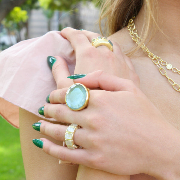 Kiana Stone Ring-Blue Hand Home