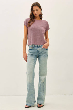 [New Color] Patch Pocket Dolman Cap Sleeve Boxy Knit