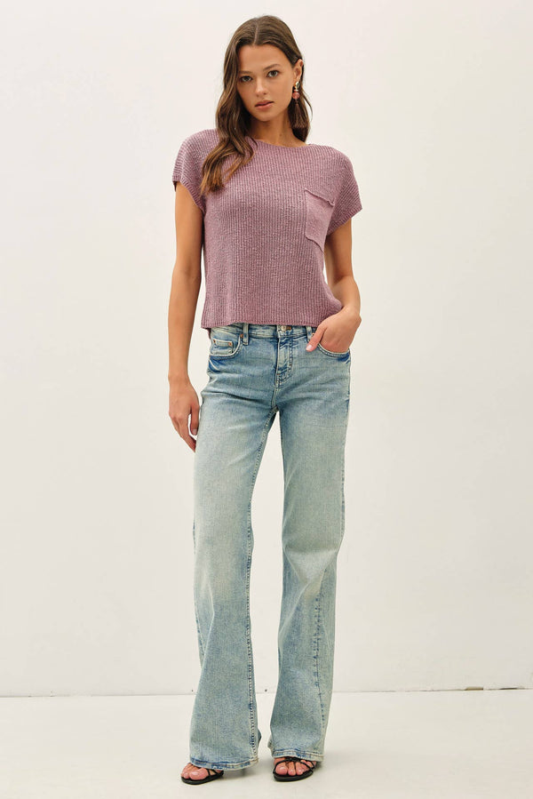 [New Color] Patch Pocket Dolman Cap Sleeve Boxy Knit