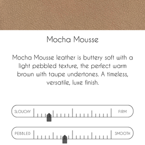 Cathy Wristlet In Mocha Mousse Leather | Upcycled LV-Blue Hand Home