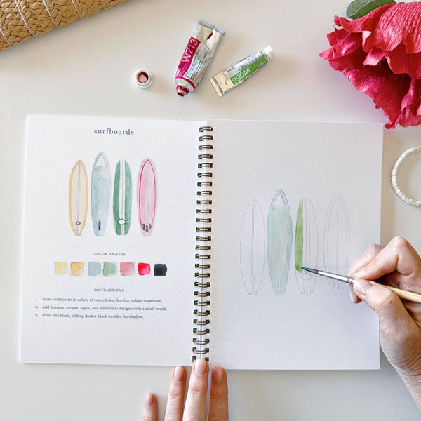 Tropical watercolor workbook-Blue Hand Home