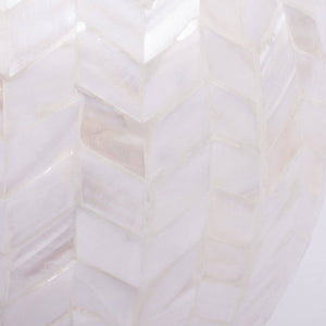 Chevron Mother of Pearl Table Lamp-Blue Hand Home