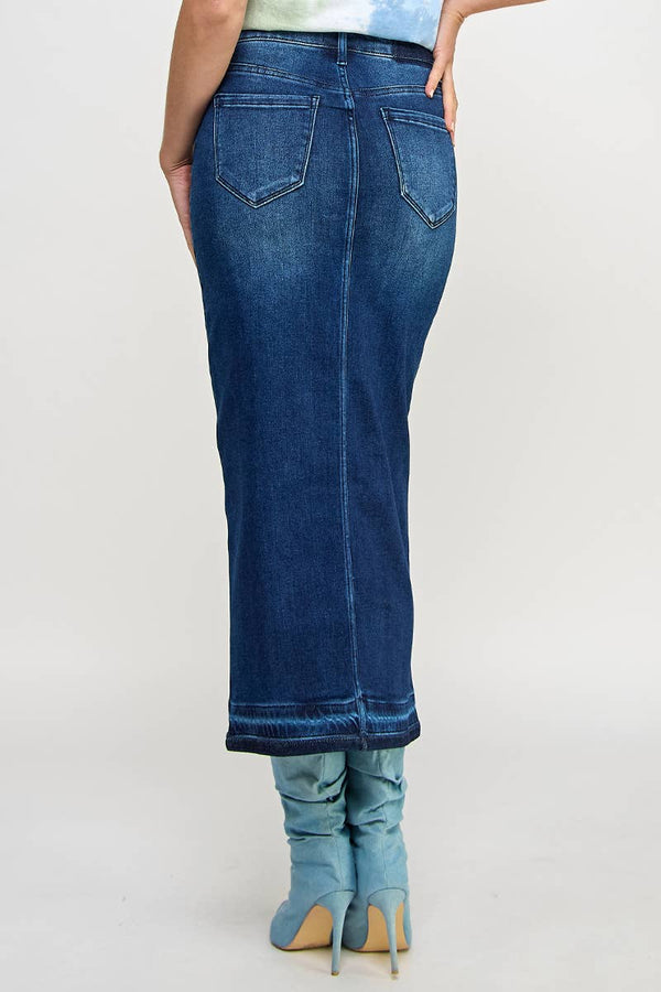 Released Hem Maxi Skirt-Blue Hand Home