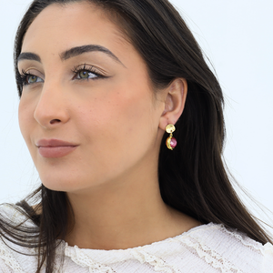 Coriandoli Earrings Colorful Beads - 24K Gold Plated