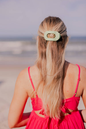 Round Flat Hair Clip | Small | Aloe, There!-Blue Hand Home