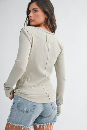 8630hk Henley Long Sleeve Top