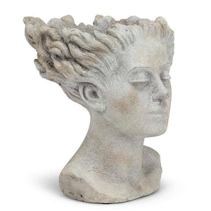 Woman with Blowing Hair-9"H-Blue Hand Home