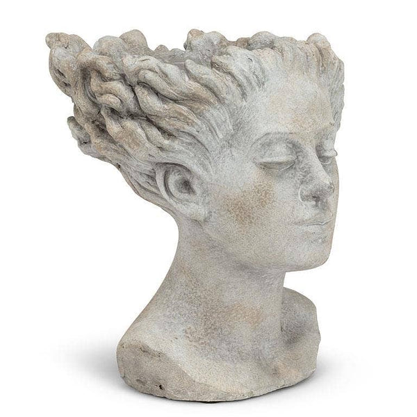 Woman with Blowing Hair-9"H-Blue Hand Home