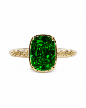 Sterling Silver Elongated Cushion Emerald CZ Cocktail Ring