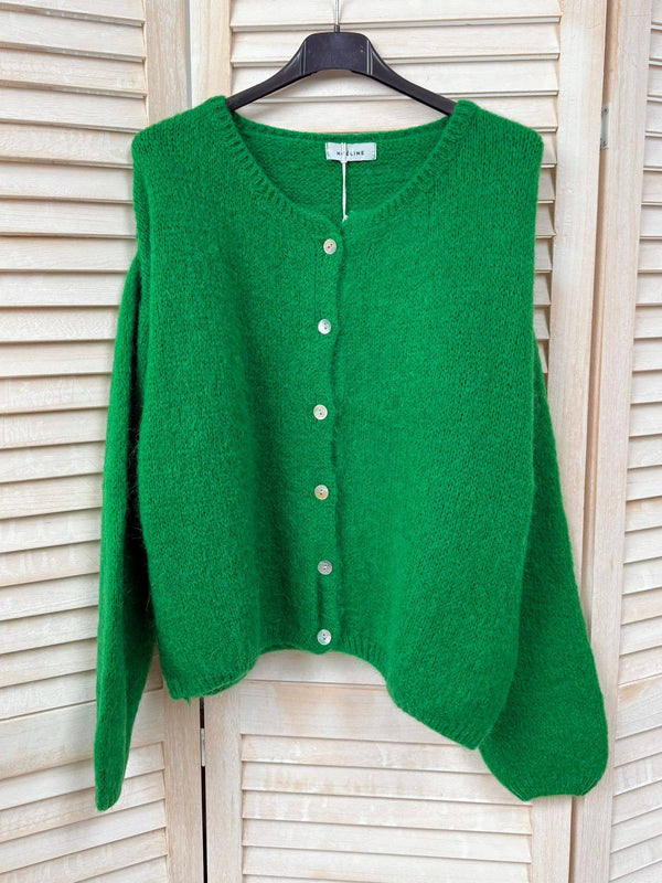 Kid mohair and wool vest 7535-Blue Hand Home